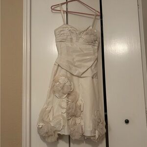 BCBGMaxAzria Cream Woven Dress